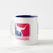 チームカーニヴォーレ肉好きステーキイーター ツートーンマグカップ (正面左)
