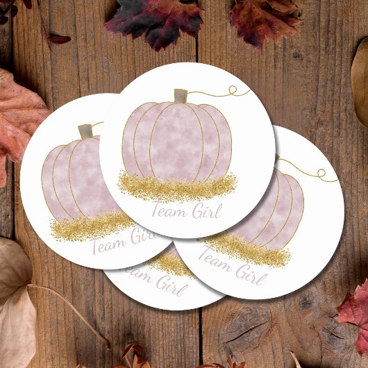 チームガールカボチャ性別でパーティー投票を表示 ラウンドシール