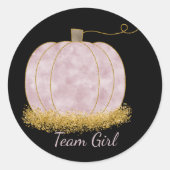 チームガールカボチャ性別でパーティー投票を表示 ラウンドシール (正面)