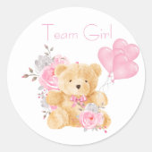 チームガールジェンダーがパーティー投票を明らかにする ラウンドシール (正面)