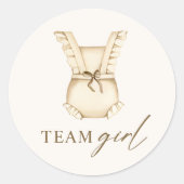 チームガールジェンダーがパーティー投票を表示 ラウンドシール (正面)