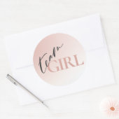 チームガールジェンダーのパーティーデコレーションのグラデーション表示 ラウンドシール (封筒)