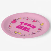 チームガールジェンダーの表示パーティープレート ペーパープレート (アングル)