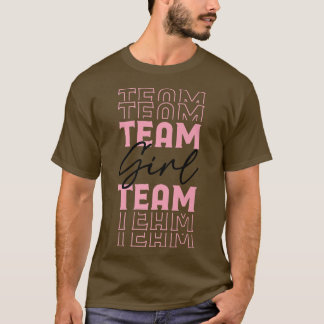 チームガールジェンダーパーティーピンクベビー発表 Tシャツ