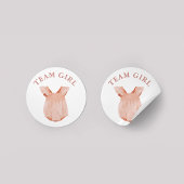 チームガールジェンダーパーティー投票ステッカー ラウンドシール