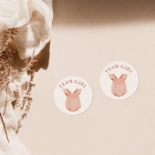 チームガールジェンダーパーティー投票ステッカー ラウンドシール