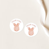 チームガールジェンダーパーティー投票ステッカー ラウンドシール