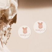 チームガールジェンダーパーティー投票ステッカー ラウンドシール