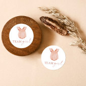 チームガールジェンダーパーティー投票ステッカー ラウンドシール