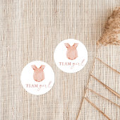 チームガールジェンダーパーティー投票ステッカー ラウンドシール