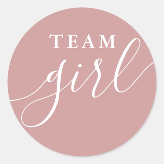 チームガールダスティバラピンクジェンダー投票を明らかにする ラウンドシール (正面)