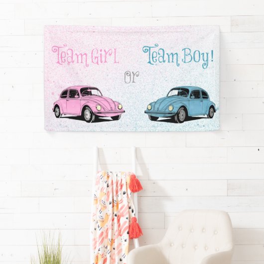 チームガールチーム男の子ジェンダーの表示 横断幕 (インサイチュ)