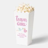チームガールピンクジェンダーリビールパーティーカスタムポップコーン フェイバーボックス (はじけた状態)