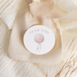チームガールピンクバルーンミニマリスト性別リビール ラウンドシール