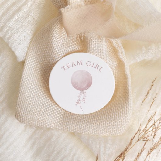 チームガールピンクバルーンミニマリスト性別リビール ラウンドシール