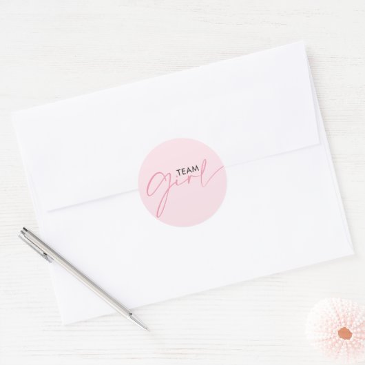 チームガールピンク性別が投票を明らかにする ラウンドシール (封筒)