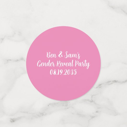 チームガールボーイピンクブルージェンダーリビールパーティーカスタム コンフェッティ (スモール正面)