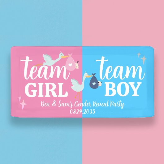 チームガールボーイピンクブルージェンダーリビールパーティーカスタム 横断幕