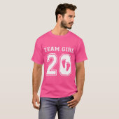 チームガール 2020性別お披露目 ピンクベビーシャワー 養子縁組 Tシャツ (正面フル)