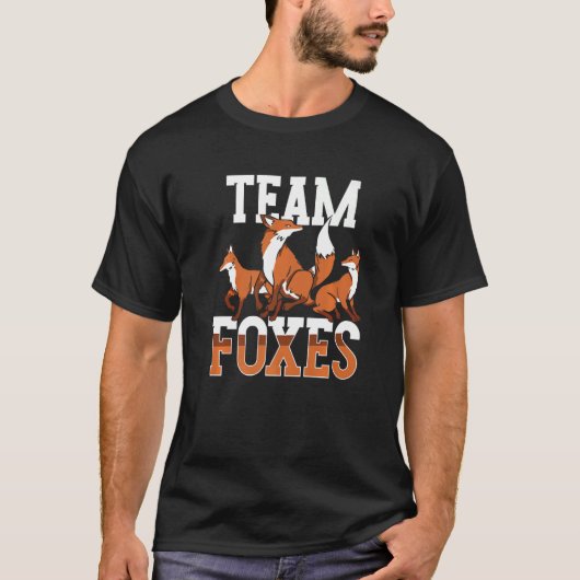 チームキツネことわざ動物キツネ Tシャツ (正面)