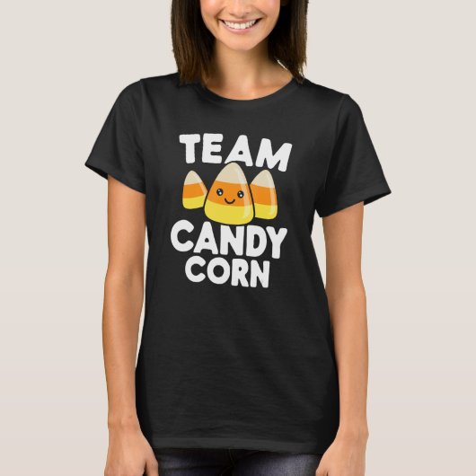 チームキャンディコーン面白いハロウィーン Tシャツ (正面)