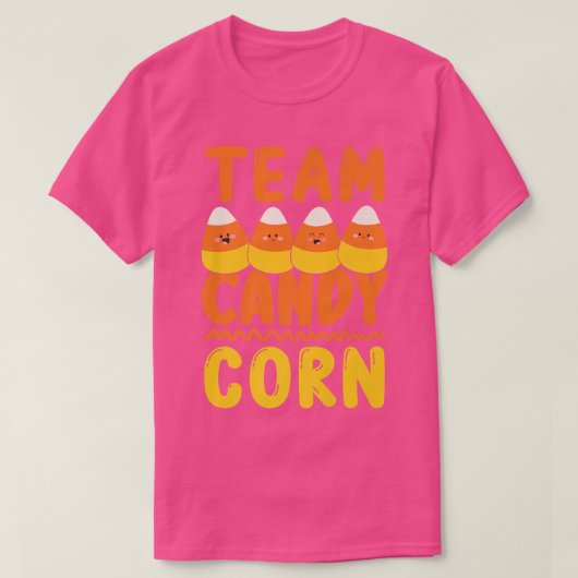 チームキャンディーコーン面白いハロウィーン怖い怠惰な衣装 Tシャツ (デザイン正面)