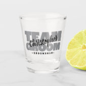 チームグルーミングバチュラーパーティグロムスマンブラックグレー ショットグラス (正面)
