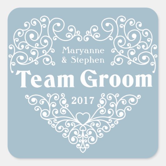 チームグルーミング名前をカスタムすると年間結婚式用シール スクエアシール (正面)
