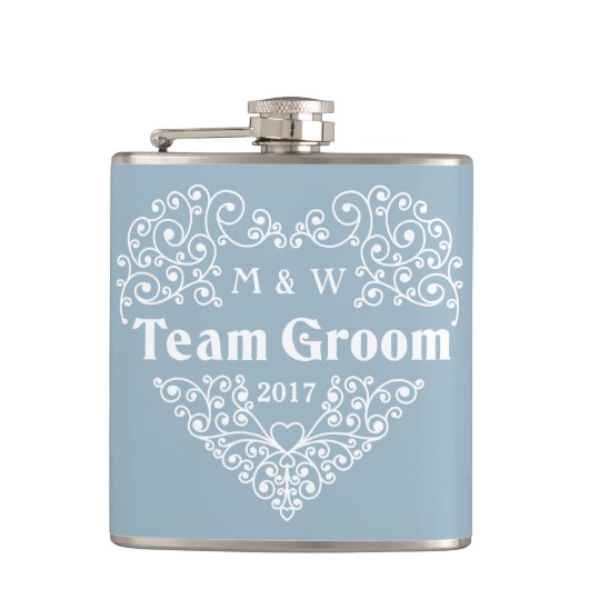 チームグルームカスタム文字フラスコ フラスク (正面)