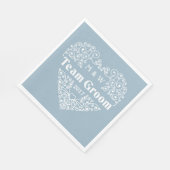 チームグルームカスタム紙モノグラム&年間ナプキン スタンダードランチョンナプキン (角)