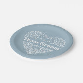 チームグルームカスタム紙モノグラム&年間プレート ペーパープレート (アングル)