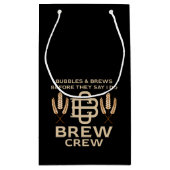 チームグルームスタッグパーティーウィークエンドノベルティギフトアイディア スモールペーパーバッグ (裏面)