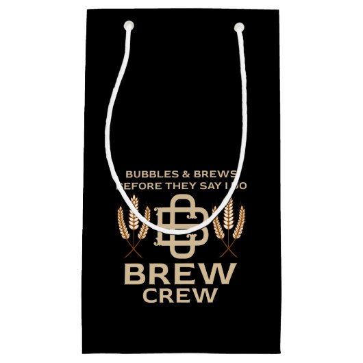 チームグルームスタッグパーティーウィークエンドノベルティギフトアイディア スモールペーパーバッグ (正面)