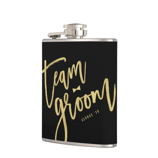 チームグルームボウタイバチュラーパーティ結婚ズフラスコ フラスク (左)