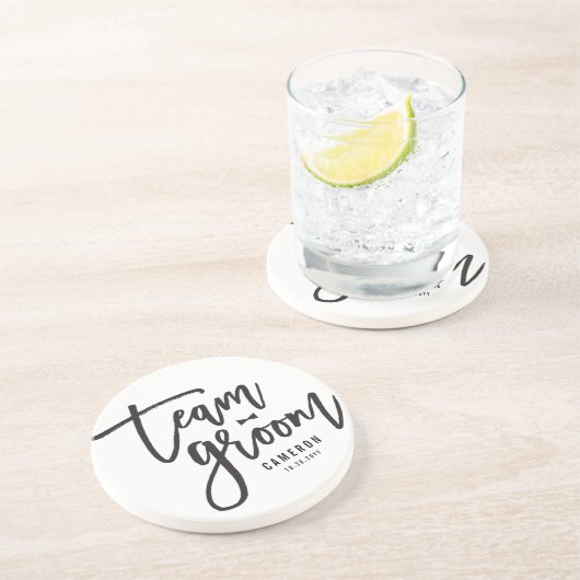 チームグルームボウティ結婚バチュラーパーティカスタムズ コースター (側面)