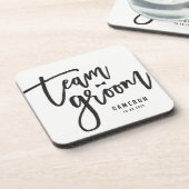 チームグルームボウティ結婚バチュラーパーティカスタムズ コースター (左側)