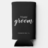 チームグルーム結婚のバチュラーパーティ スリム缶クーラー (裏面)