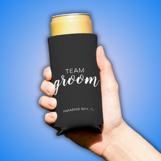 チームグルーム結婚のバチュラーパーティ スリム缶クーラー