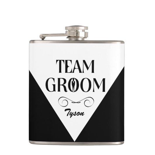チームグルーム-カスタムGroomsman Flask フラスク (正面)