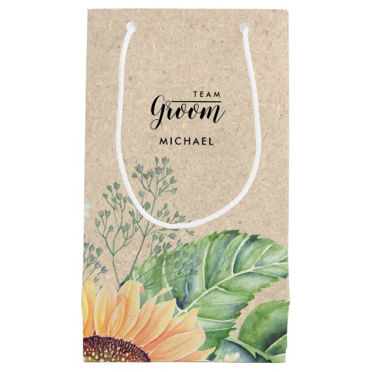 チームグルーム。サンフラワークラフト紙抱き枕 スモールペーパーバッグ (正面)