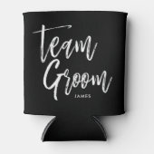 チームグルーム |スクリプトスタイルカスタム結婚式 缶クーラー (正面)