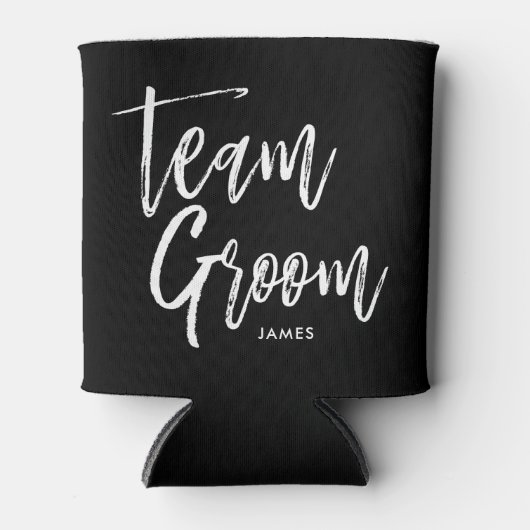 チームグルーム |スクリプトスタイルカスタム結婚式 缶クーラー (正面)