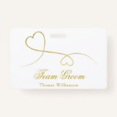 チームグルーム | 2つの金ゴールドハート結婚の バッジ (裏面)