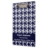 チームコーチのサッカーボールパターンの青 クリップボード (左)