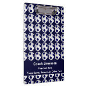 チームコーチのサッカーボールパターンの青 クリップボード (右)