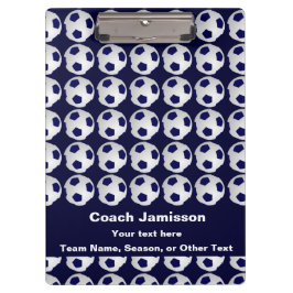 チームコーチのサッカーボールパターンの青 クリップボード