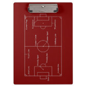 チームコーチのマルーンとホワイトサッカーパーソナライズされた クリップボード (正面)