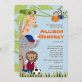 チームサファリベビーシャワー招待状 招待状 (正面/裏面)
