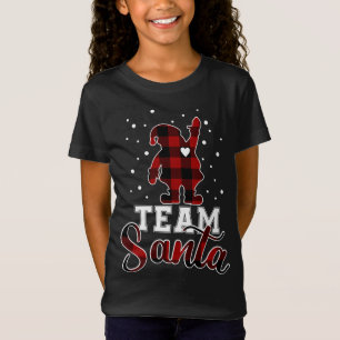 チームサンタバッファロープレイドクリスマスファミリーマッチング Tシャツ