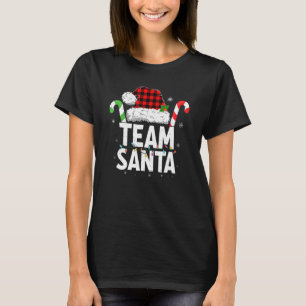 チームサンタレッドプレイドクリスマスファミリーマッチング Tシャツ